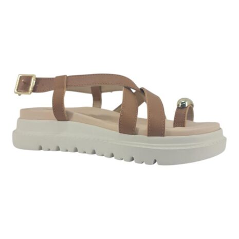 sandália feminina anabela modare CAMEL