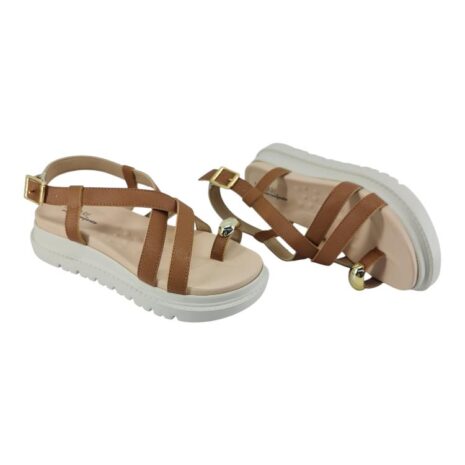 sandália feminina anabela modare CAMEL