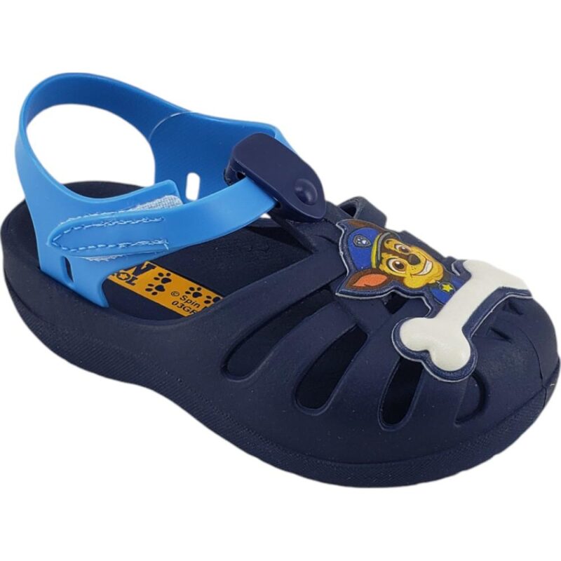 sandália infantil menino patrulha canina grendene AZUL-BRANCO