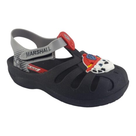 sandália infantil menino patrulha canina grendene PRETO-CINZA
