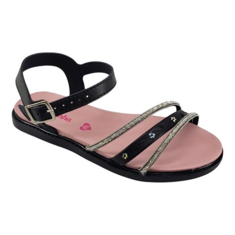 sandália infantil menina molekinha PRETO