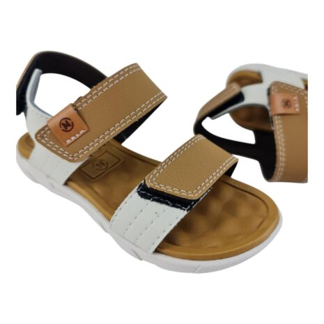 sandália infantil menino molekinho CARAMELO-BRANCO