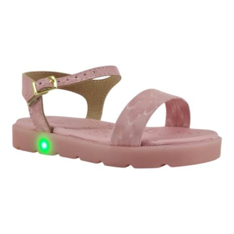 sandália infantil menina molekinha com led ROSA