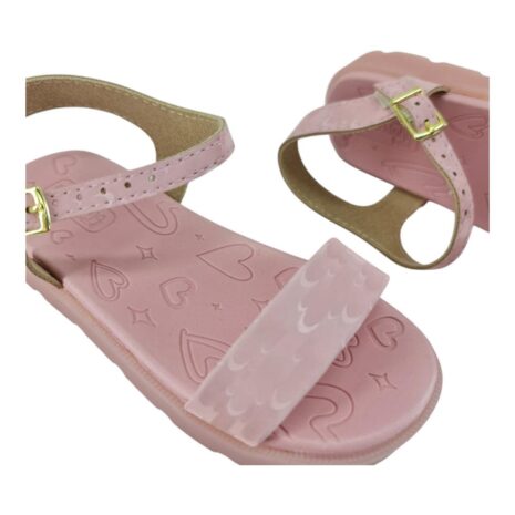 sandália infantil menina molekinha com led ROSA