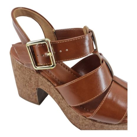 sandália feminina salto bebecê PECAN