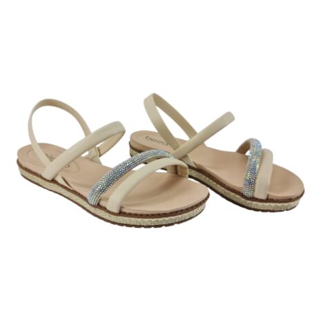 sandália feminina anabela beira rio CREME-AURORA BOREAL
