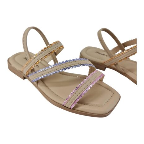 sandália infantil menina pink cats LILAS-LARANJA