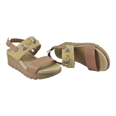 sandália feminina anabela moleca NATURAL-NUDE