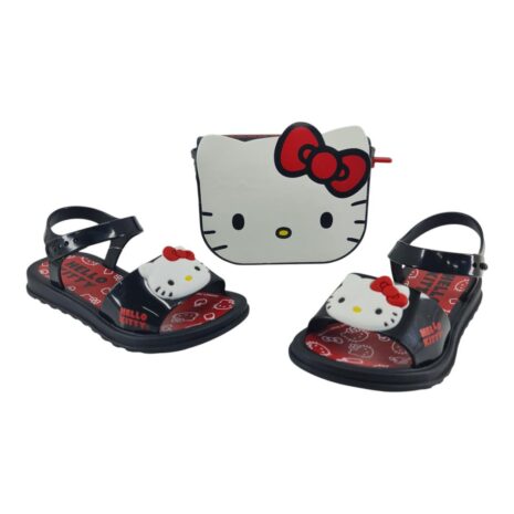 sandália infantil menina grendene com brinde PRETO-VERMELHO