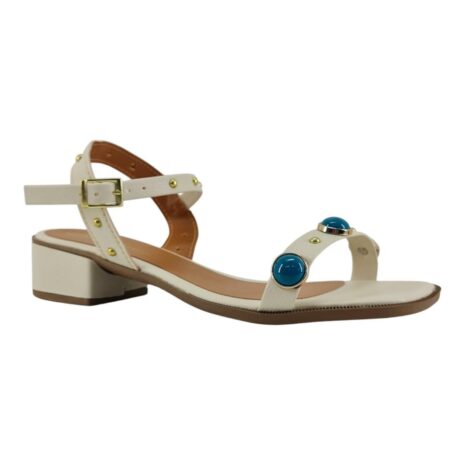 sandália feminina salto laura lívia OFF WHITE