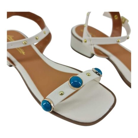 sandália feminina salto laura lívia OFF WHITE