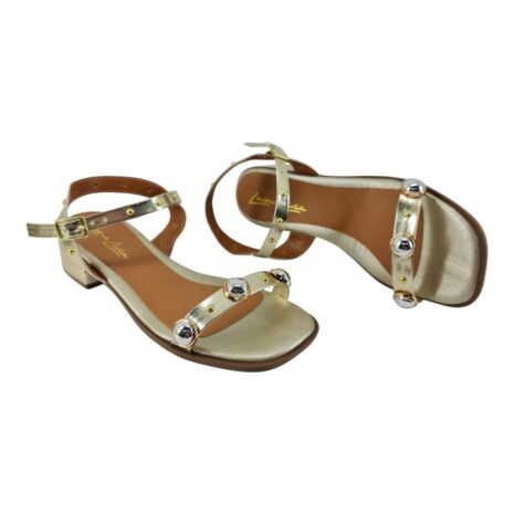 sandália feminina salto laura lívia OURO LIGHT