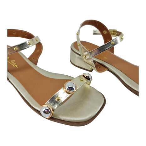 sandália feminina salto laura lívia OURO LIGHT