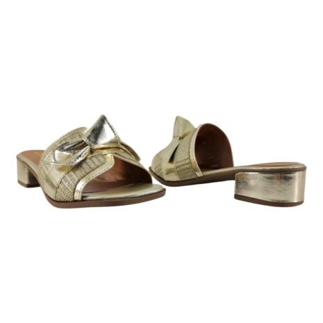 tamanco feminino laura livia OURO LIGHT