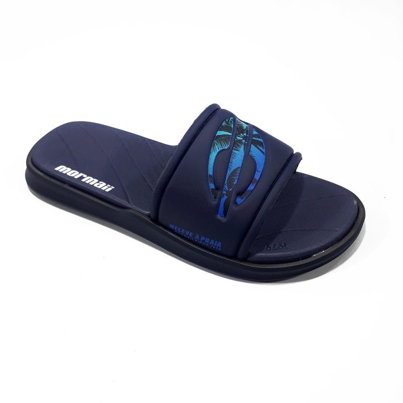 chinelo infantil menino mormaii PRETO-AZUL ESCURO