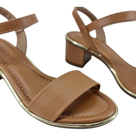 sandália feminina salto beira rio CREME-CAMEL