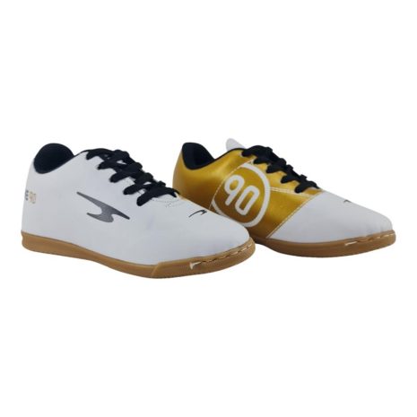 tênis futsal infantil rayve BRANCO-OURO