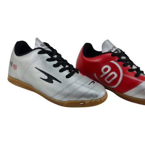 tênis futsal infantil rayve PRATA-VERMELHO