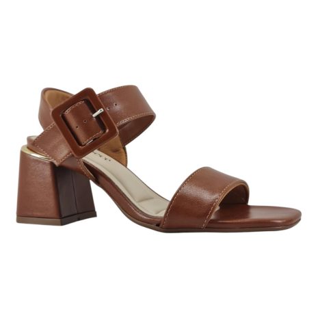 sandália feminina salto bebecê PECAN