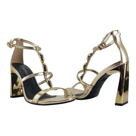 sandália feminina salto bebecê dourado DOURADO