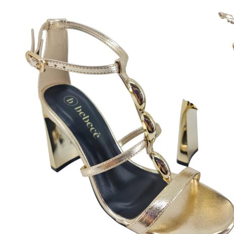 sandália feminina salto bebecê dourado DOURADO