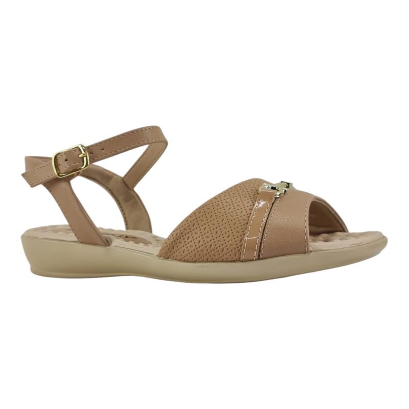 sandália feminina anabela piccadilly NUDE CLARO