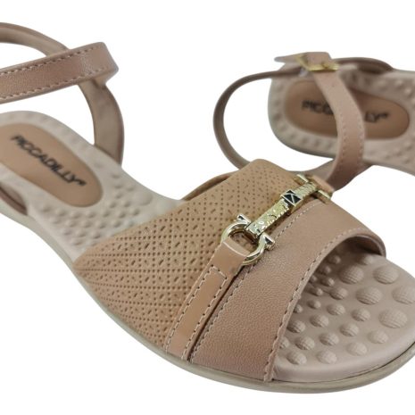 sandália feminina anabela piccadilly NUDE CLARO