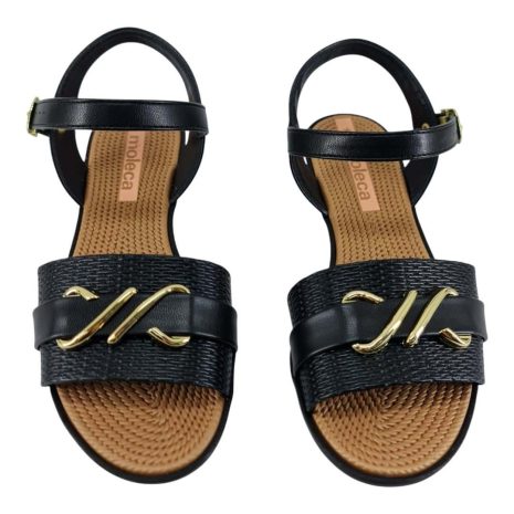 sandália feminina rasteira moleca PRETO