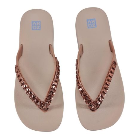 chinelo feminino zaxy NUDE MEDIO
