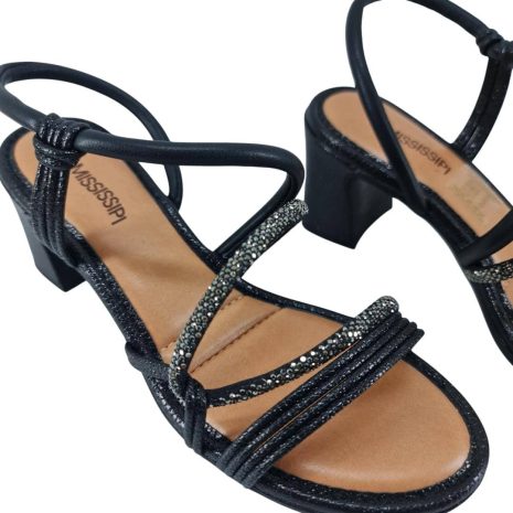 sandália feminina salto mississipi PRETO