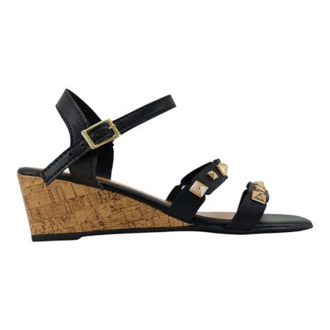 sandália feminina anabela laura lívia PRETO-CURTIÇA