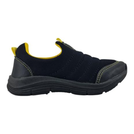 tênis infantil menino pipos PRETO-AMARELO