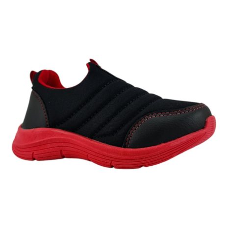 tênis infantil menino pipos PRETO-VERMELHO