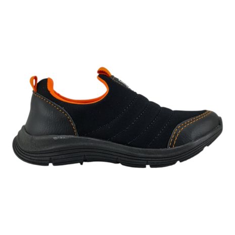 tênis infantil menino pipos PRETO-LARANJA
