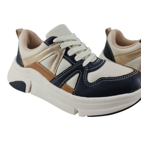 tênis feminino casual modare ultraconforto BRANCO OFF-DOURADO