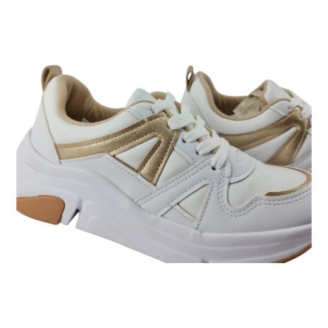 tênis feminino casual modare ultraconforto BRANCO-DOURADO
