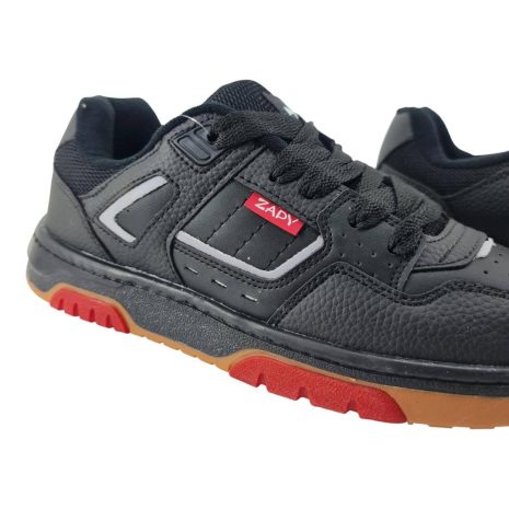 tênis masculino casual skate zapy PRETO-VERMELHO