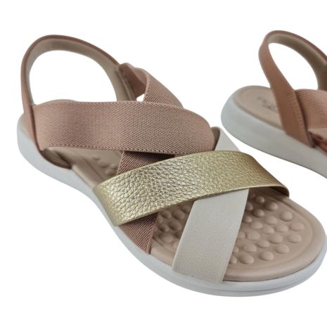 sandália feminina anabela modare NUDE-DOURADO