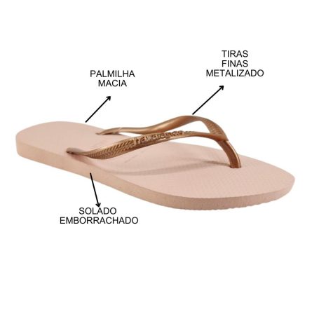 chinelo slim feminino havaianas ROSA BALLET