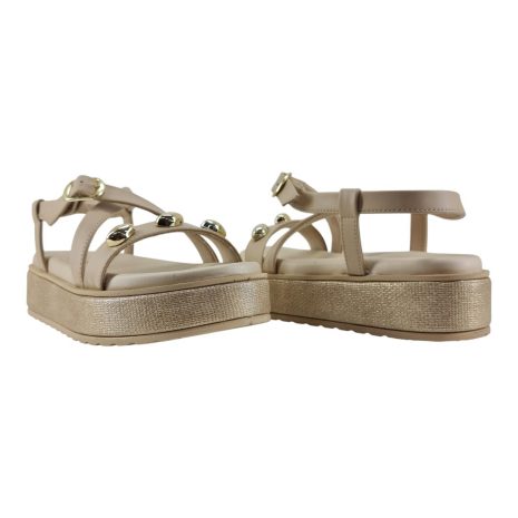 sandália feminina anabela ramarim ALMOND