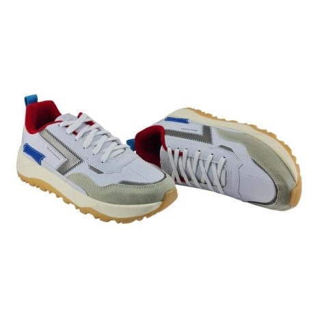 tênis casual masculino manchester BRANCO-ROYAL