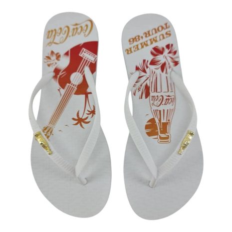 chinelo feminino coca cola BRANCO