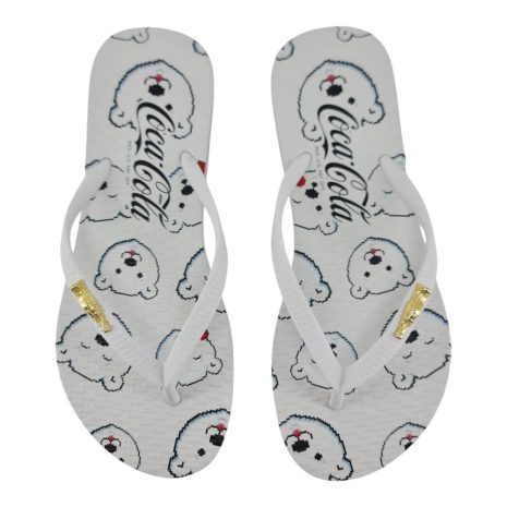 chinelo feminino coca cola BRANCO