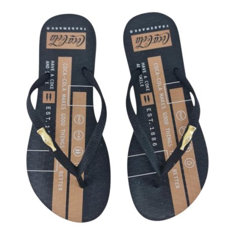 chinelo feminino coca cola PRETO