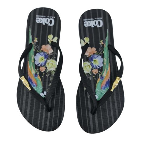 chinelo feminino coca cola PRETO
