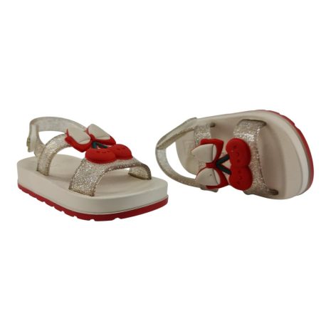 sandália infantil menina zaxyninha OFF WHITE-GLITER
