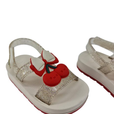 sandália infantil menina zaxyninha OFF WHITE-GLITER