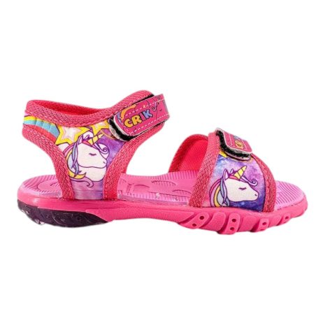 sandália infantil menina crick com luz UNICORNIO