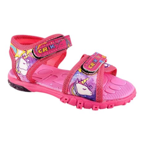 sandália infantil menina crick com luz UNICORNIO