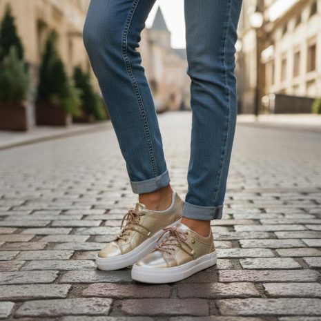 tênis feminino casual bebecê DOURADO